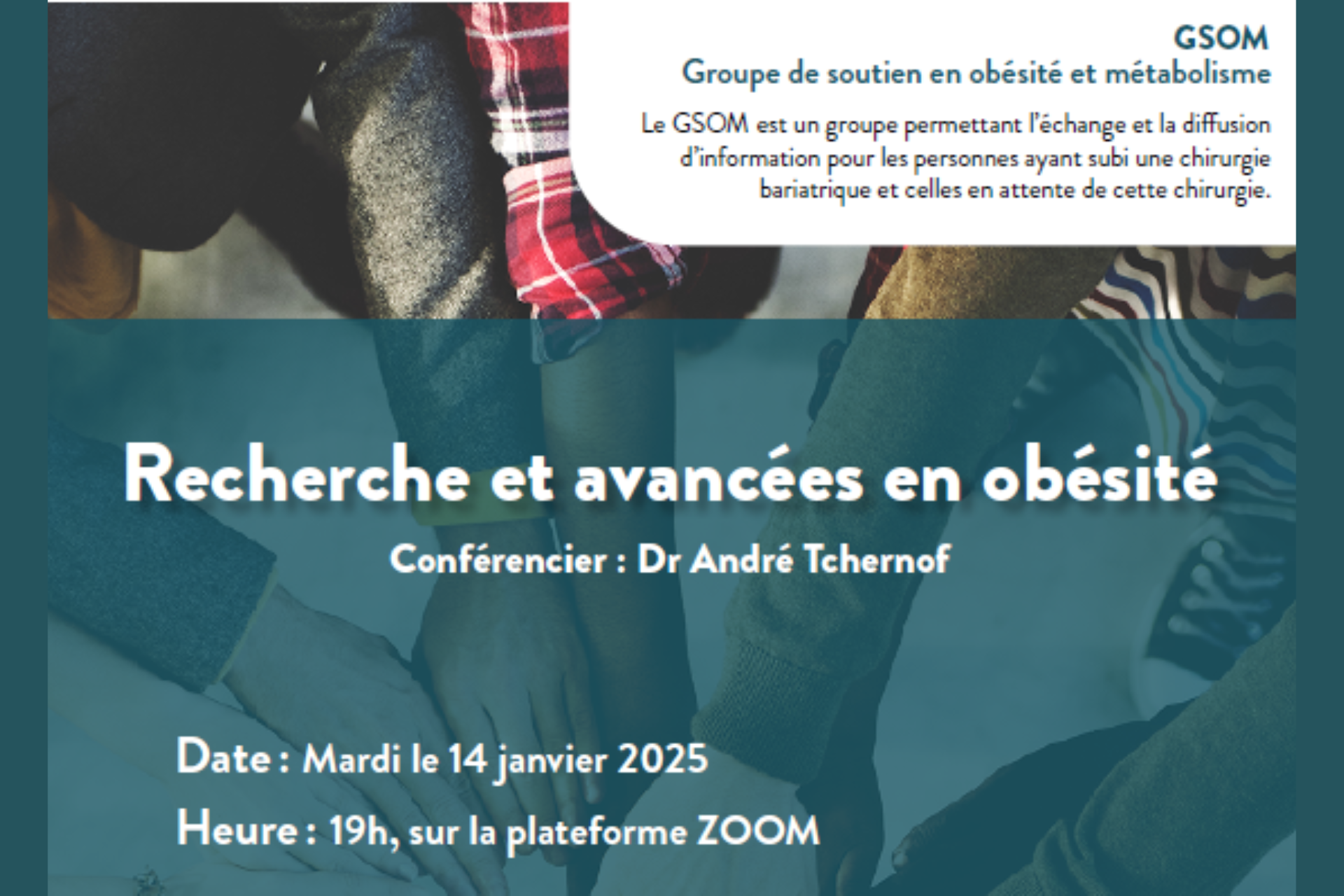 Conférence GSOM 14 janvier 2025 à 19 h