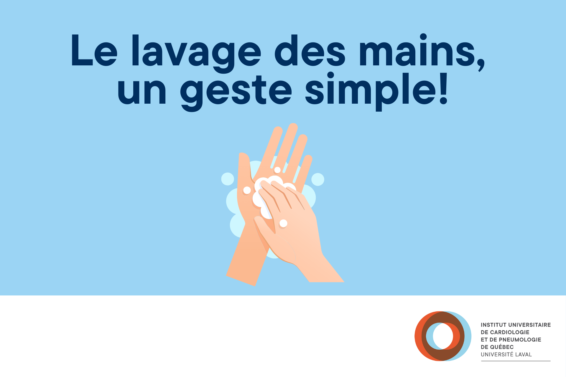 Le lavage des mains, un geste simple! Dessins de mains qui se frottent l'une contre l'autre et produit de la mousse